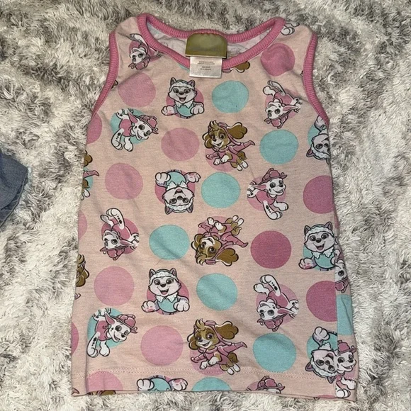 3T girls, summer MEXX Denim Skirt denim Romper, paw, patrol shirt, ROXY shorts - Picture 8 of 16